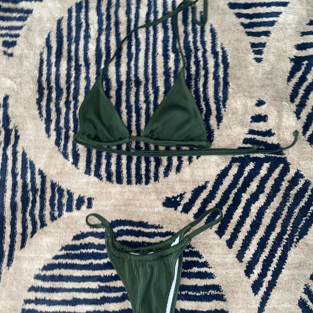 Green Triangle Bikini Set